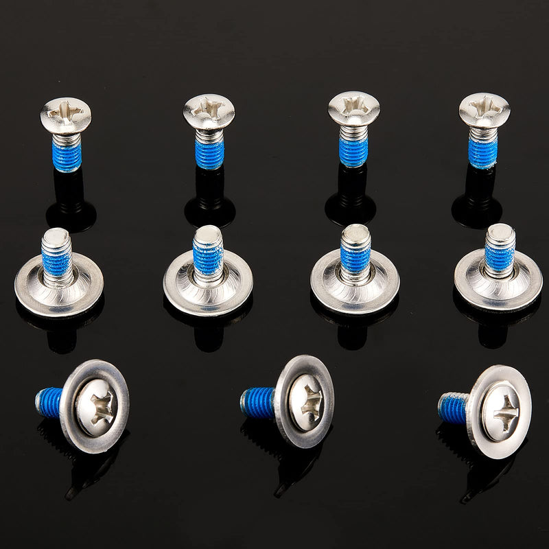 Ferraycle Snowboard Binding Screw Set Include Snowboard Mounting Screws Snowboarding Binding Screws and Snowboarding Screw Washers, Silver 32