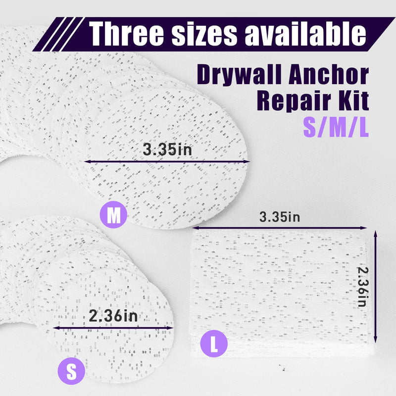 30 Pcs Drywall Anchor Repair Kit Solve Loose Wall Plugs Fast - Ideal for Curtain Rails, Towel Racks, Toilet Paper Holders and More Anchor Hole Patch (2.36 in) S*30 Packs