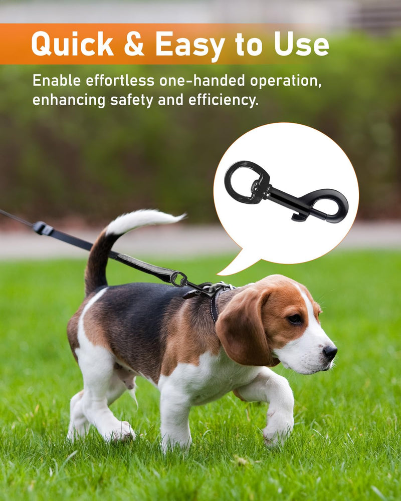 Swivel Trigger Snap Hooks, Heavy Duty 2.75" Dog Leash Clip, 30Pack Rust-Resistant Smooth Single Ended Flag Clips for Flagpole Rope, Keychain, Camera Strap Linking, Pet Leash (Black) Black 2.75"