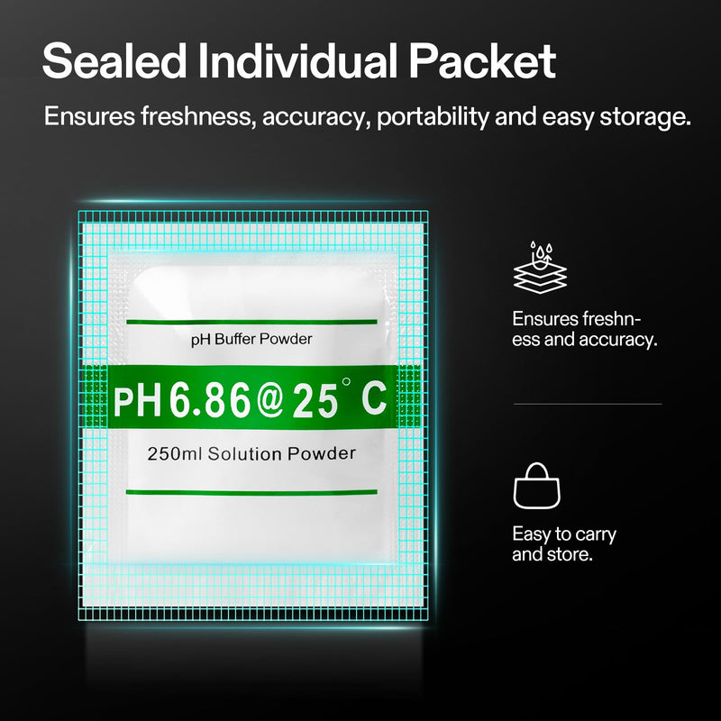 VIVOSUN 18-Pack pH Meter Buffer Solution Powder, pH 6.86/4.00/9.18, pH Buffer Powder for Precise and Easy pH Tester Calibration