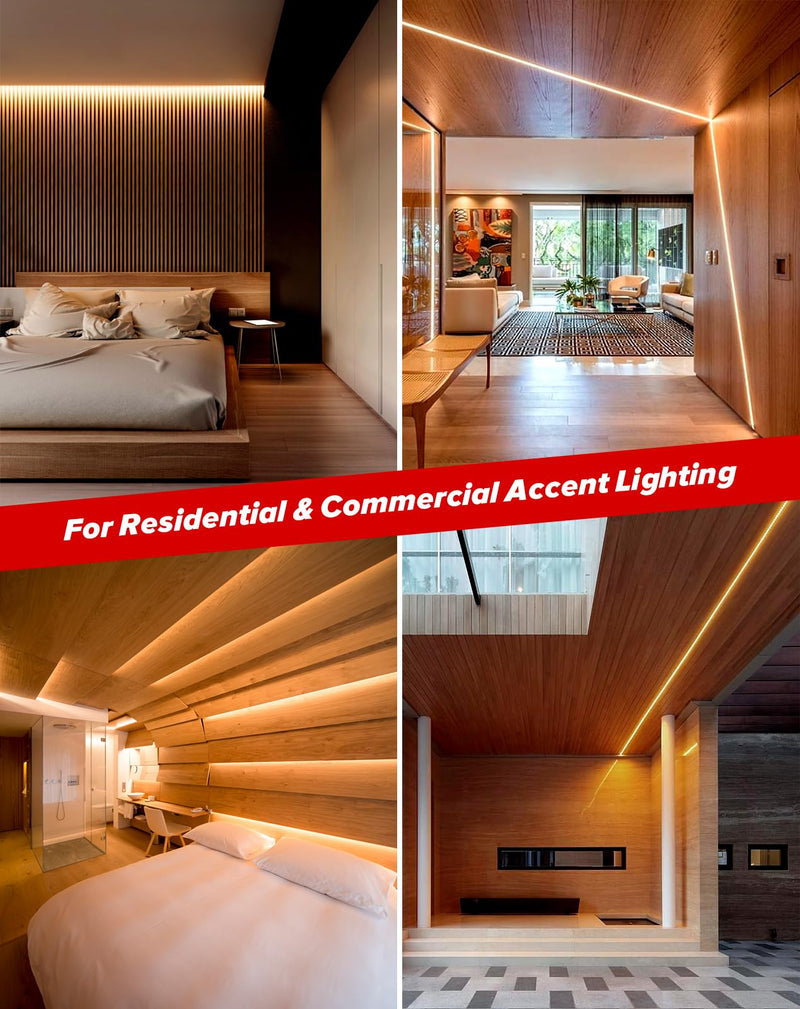 Shine Decor COB LED Rope Light AC 120V, 800lm Ultra Bright, IP65 Waterproof Cold-Resistant ETL Neon Strip, No Driver Tape Lighting for Home Commercial 10x4.5mm, 2800K Warm White, 16.4ft 16.4ft/5m