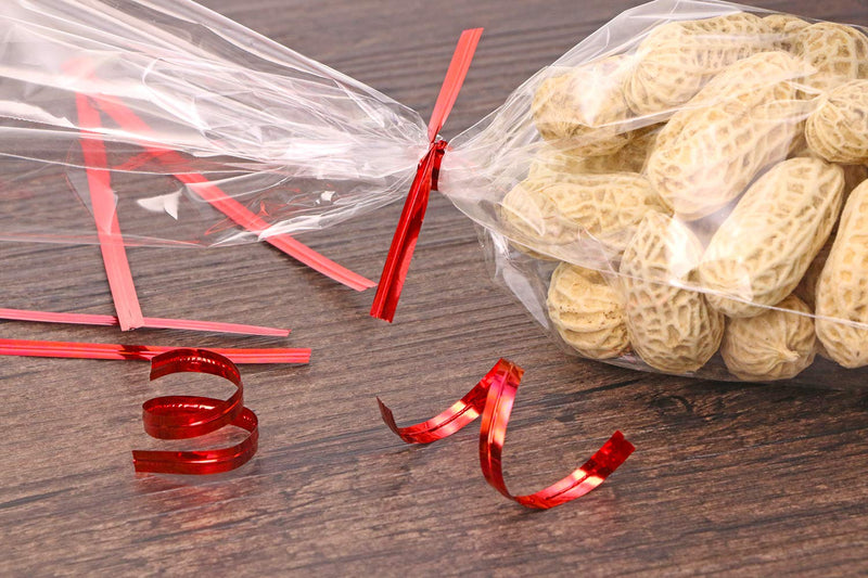 Mini Skater 800pcs 4" Metallic Twist Ties - 7 Colors(Red) Red