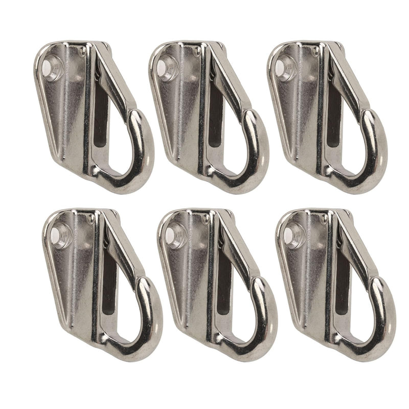 Marine Hardware Hook, Heavy Duty Boat Hook, 6Pcs Fender Hook Stainless Steel Heavy Duty Spring Buckle Type Fender Hanger for Home Marine Engineering
