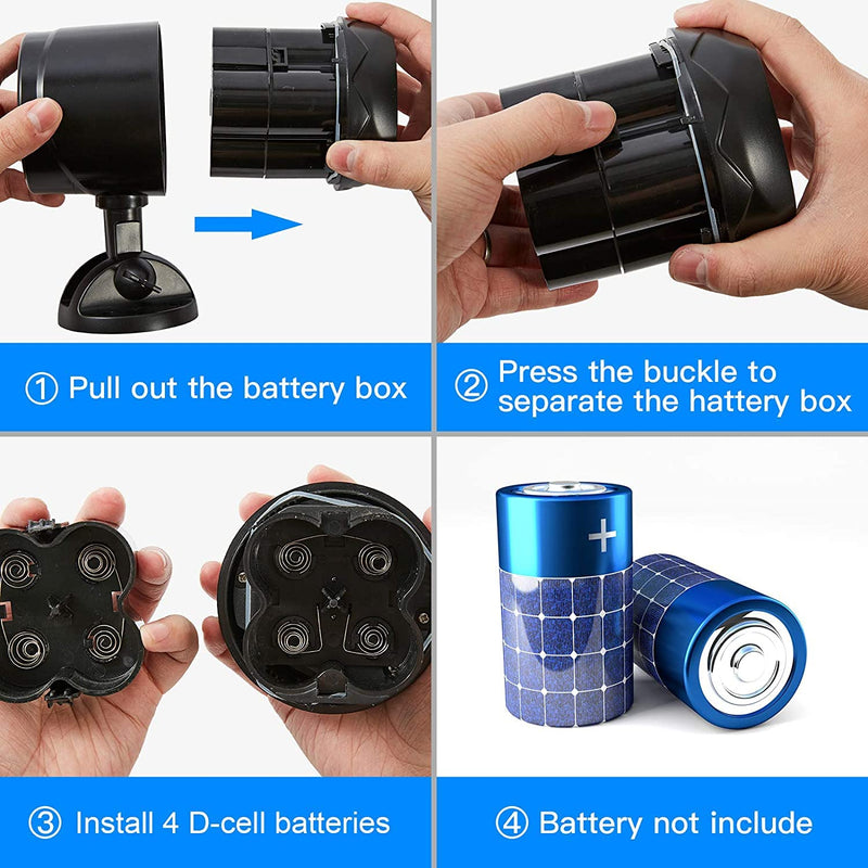 Motion Sensor Outdoor Lights, Battery Operated Outdoor Light, 1000LM Motion Detector Lights for Outside, 6000K LED Security Light Battery Powered Spotlight for House Wall, Black(2 Pack) 2 Pack