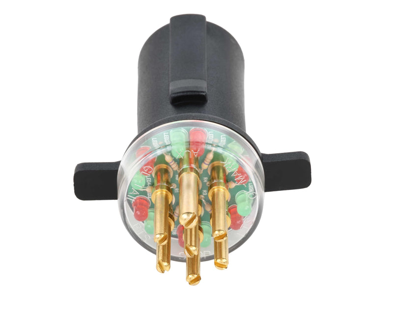 Innovative Products of America (7865L) 7-Way Round Pin Tractor Trailer Circuit Chaser™ for Testing Turn Signals, Hazard Lights, Brake Lights and More Circuit Tester