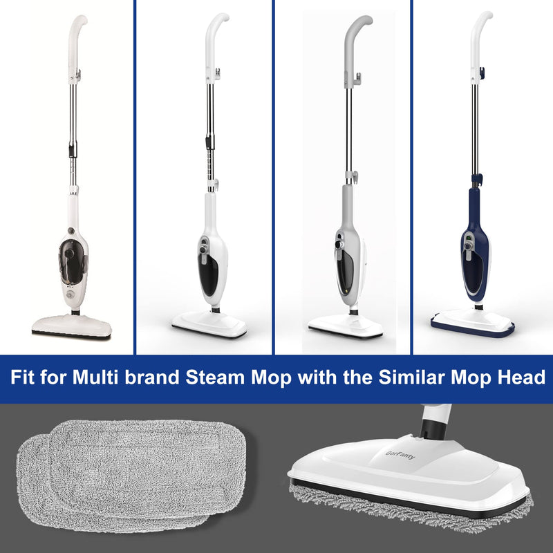 2 Packs Steam Mop Cloth Fits Steam Mop GF-6610 Washable, Reusable, Highly Absorbent Microfiber Steam Mop Pads Steam Mop Replacement Pads. Crey- 2 Packs Steam Mop Pads