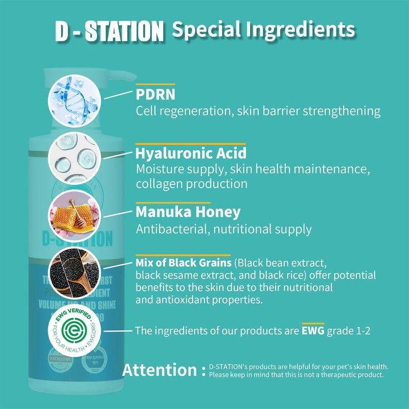 PDRN Volume Up & Shine Pet Shampoo - Contains PDRN & Manuka Honey - Enhances Skin Health, Moisturizes, Relieves Itching, Prevents Odor, Enhances Volume, and Gives Coat Shine for Dogs and Cats. 10.1 oz - PawsPlanet Australia