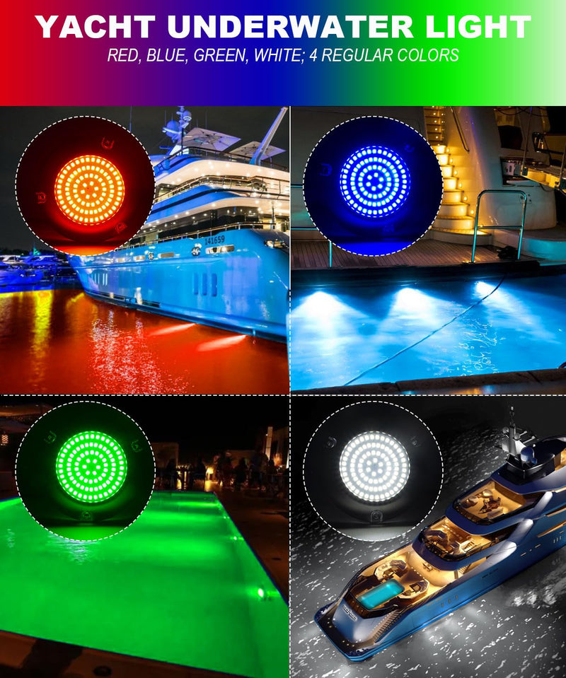 90led Underwater Boat Lights Marine Fishing LED,Waterproof, 2pcs White | Stainless Steel IP68 Waterproof,for Navigation Deck Courtesy Night Fishing Cruise Ships Yachts Boats Sailboat Pontoon Transom 2pcs 90led, white