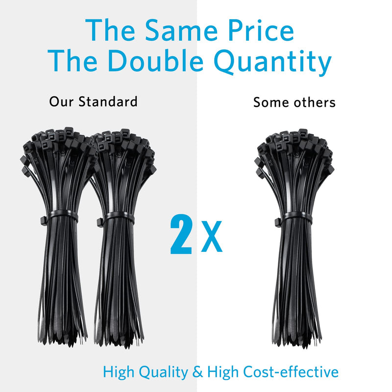 Zip Ties 4 inch, Small Zip Ties with 18 lb Tensile Strength, Black, 1000 Pack, by Tantti Supply 4" (1000 Pack)