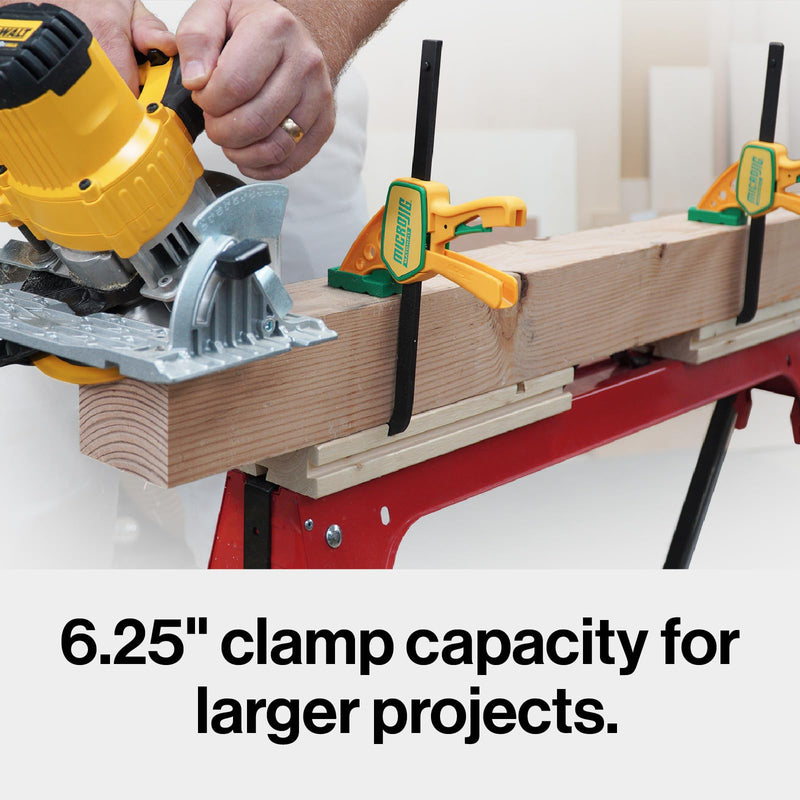 Grr-rip Clamps by Microjig, 2-Pack, Dovetail Track Clamps, Squeeze Action Dovetail Clamps for Jigs, Sleds, Workbenches, DVC-625QCK2, Yellow