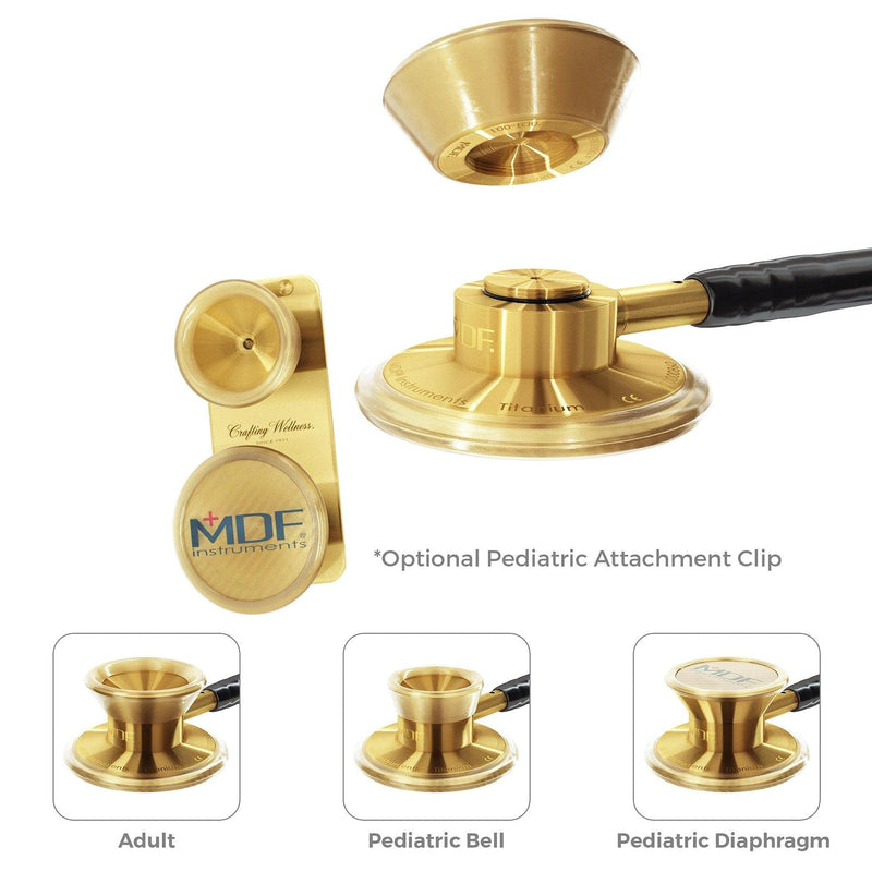 MDF Pediatric Attachment with Clip - for MD ONE® Epoch® Titanium Stethoscope - Gold