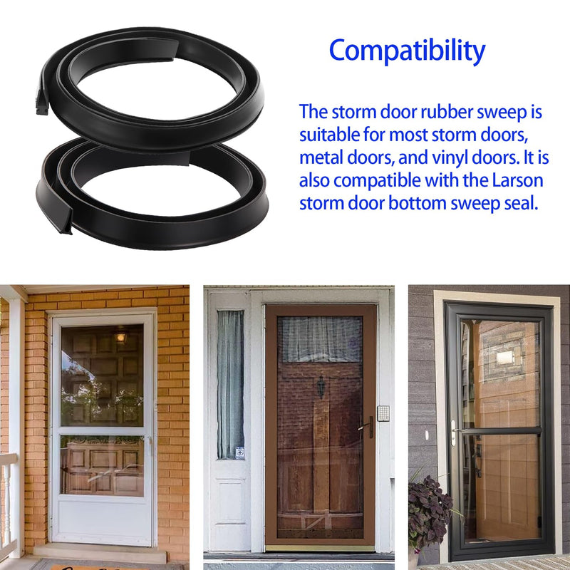 Storm Door Sweep Replacement for Larson & Pella Storm Door Expander Sweep, for Vinyl and Metal Door Seal Sweep Rubber Strip (V) V