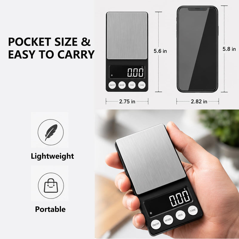 GPY Digital Coin Scale 500g x 0.01g Gram Scale 0.01g Accuracy Jewelry Scale | Coin Scale for Coin Collectors Portable Pocket Precision Scale for Gold, Jewerly, Coin, Herb, Powder with Calibration Weight