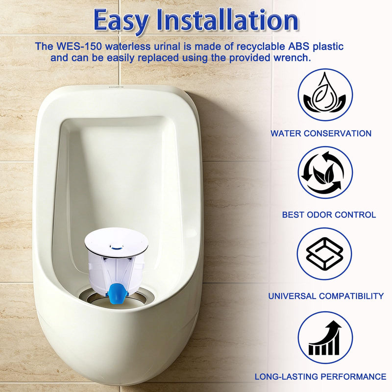 WES-150 WaterFree Urinal Cartridge Compatible with All Sloan Waterfree Urinals, Includes Cartridge, Wrench Key & Disposable Gloves