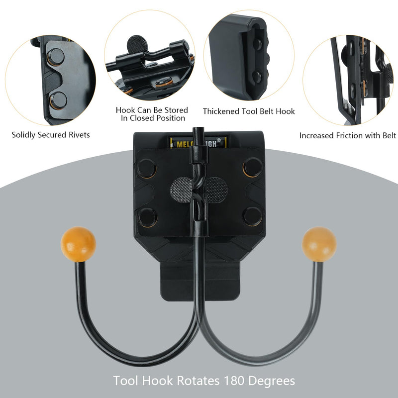 MELOTOUGH Tool Belt Hook,Tool Holster,Drill Belt Holder,Cordless Drill Holster Single (Black)
