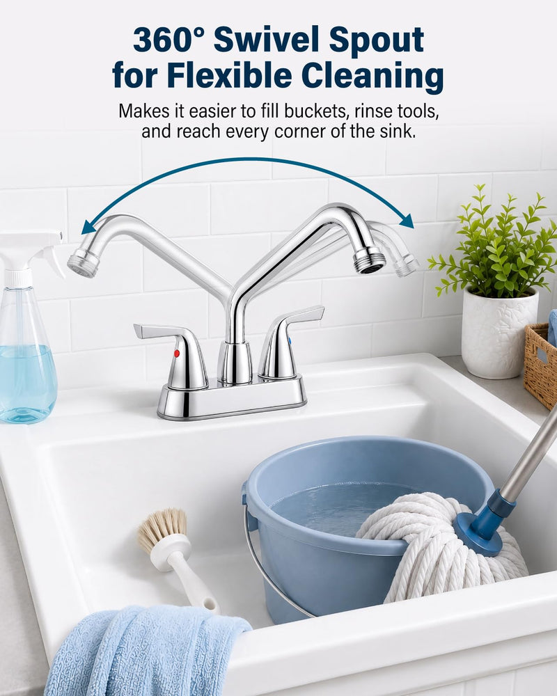 Aolemi Utility Laundry Sink Faucet,3/4" NPT Threaded End,Polish Chrome Polish Chrome