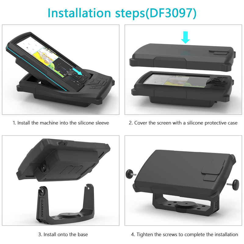 Fish Finder Protective Silicone Skin Cover Compatible with Garmin Striker Vivid 7cv and 7sv,Garmin Striker 7cv/7sv Sonar Transducer,Silicone Cover with Installation Case
