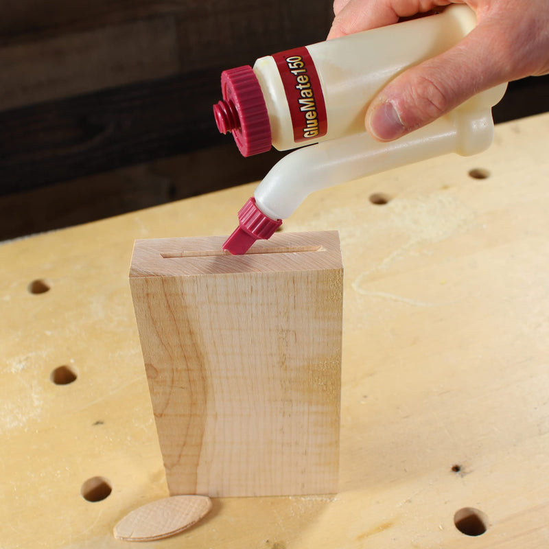 Milescraft 5222 Glue Mate 150-5oz. (150ml) Precision Wood Glue Bottle - Anti-Drip - Dowel and Biscuit Tips Included - Easy Flow Multi-Chamber Design - Ideal for Woodworking 5