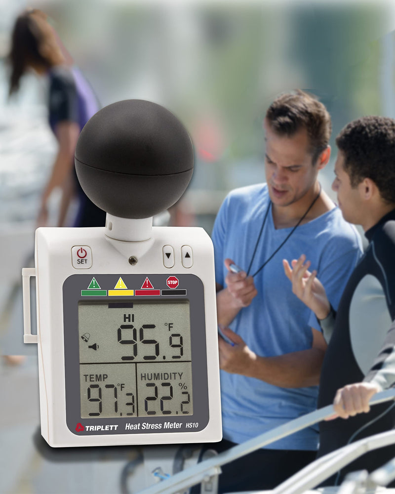 Triplett HS10 Indoor/Outdoor Heat Stress WBGT (Wet Bulb Globe Temperature) Meter - Humidity, Temperature, Heat Index HS10 Heat Stress Meter