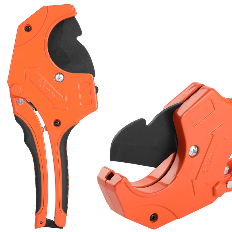 Bates- PVC Pipe Cutter, Cuts up to 2-1/2", Orange Ratcheting PVC Pipe Cutter Tool, Pipe Cutters PVC Pipe Shears, Plastic Pipe Cutter, PEX Pipe Cutter, PVC Cutter Tool, PVC Ratchet Cutter