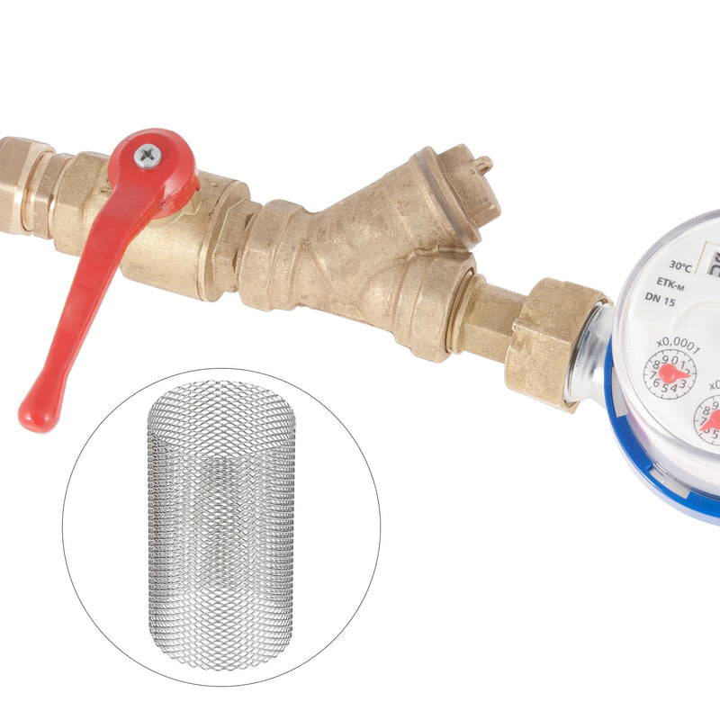 PATIKIL 2 Pcs 35mm OD Strainer Mesh, 58mm H Screen Y Shaped Strainer Filter Valve Mesh Screen 304 Stainless Steel Strainer Mesh for Debris Pump Water Oil Separation 35x58mm ODxH