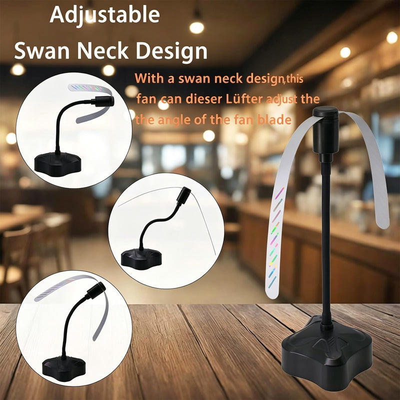 4 Pack Fly Fans for Tables, Portable Table Fly Fan with Flexible Gooseneck