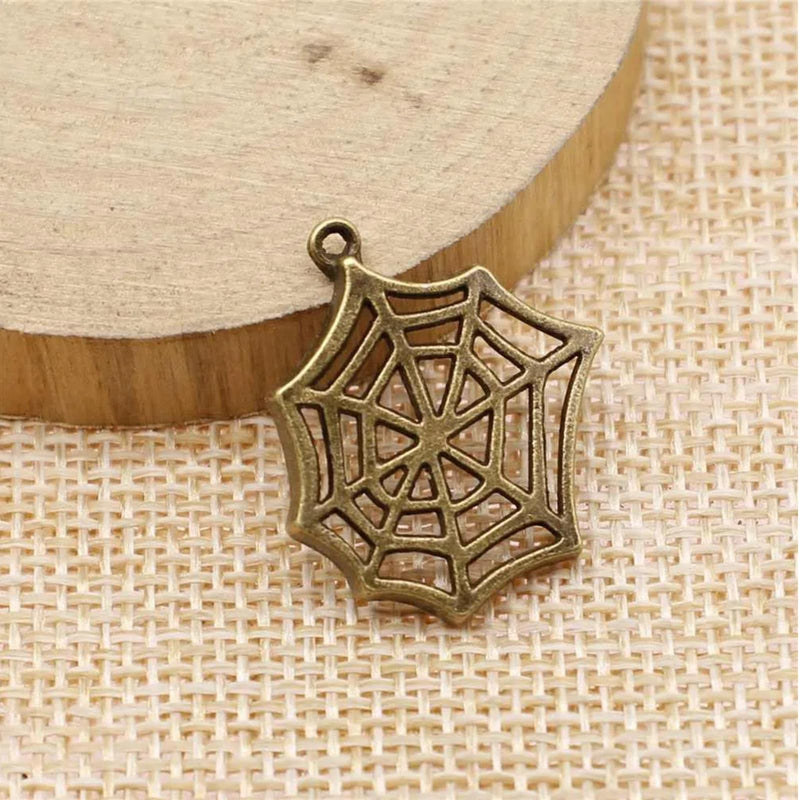 Brass Hinge Head Home Decoration Spider's Web,Magnetic Hinge Dropper Hanging,Magnetic Hinge Head Toppers,Door Hinge Pin Topper (Brass) Brass
