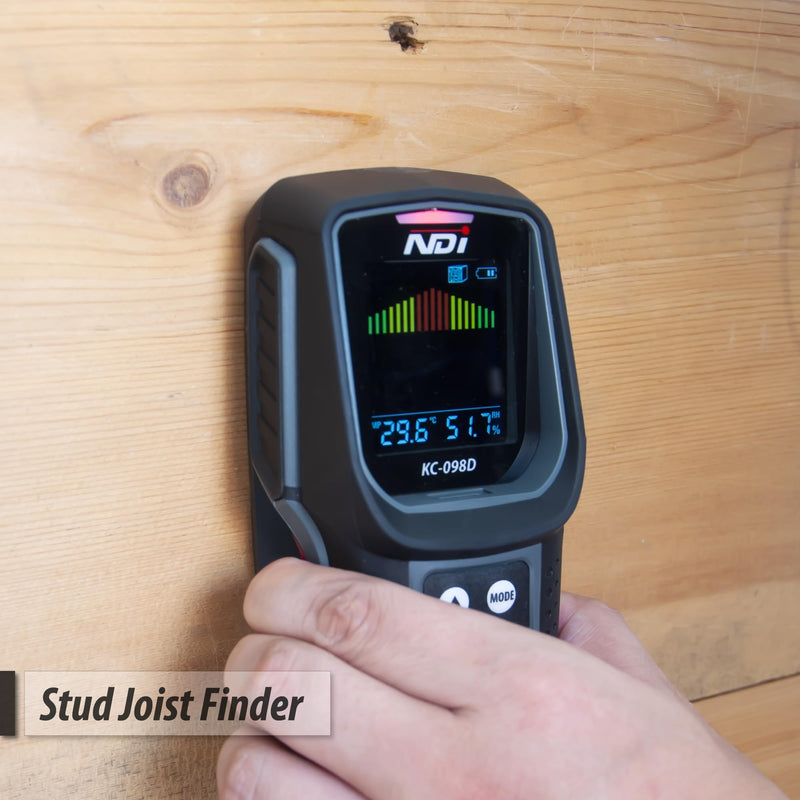 NDI 098D 5‑in‑1 Stud Finder Wall Scanner with Laser Liner – Precise Stud, Metal, Pipe & Live Wire Detection + Moisture Scan & Laser Guide