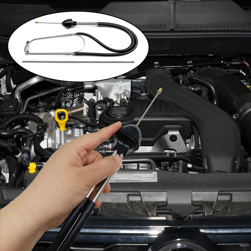 Pleoos Engine Stethoscope Set, Mechanic's Stethoscope Automotive Engine Diagnostic Sensitive Hearing Tool Hearing Tool for Cars, Motorcycles and Trucks