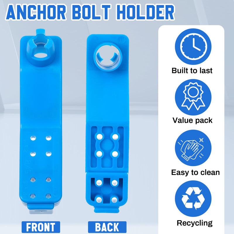 30 Pcs 5/8'' Anchor Bolt Holder Handle Saver, Accurate and Clean Installation of Anchor Bolts in Concrete (Blue) 30 Blue