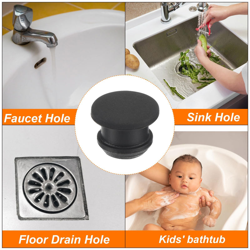 MECCANIXITY Silicone Snap in Locking Hole Plugs,Rubber Panel Seal Cover Flush Type Panel Round for Kitchen Rubber Bulkheads Waterproof Sealing Plugs 5.5mm/0.2 Inch Diameter Black,Pack of 10