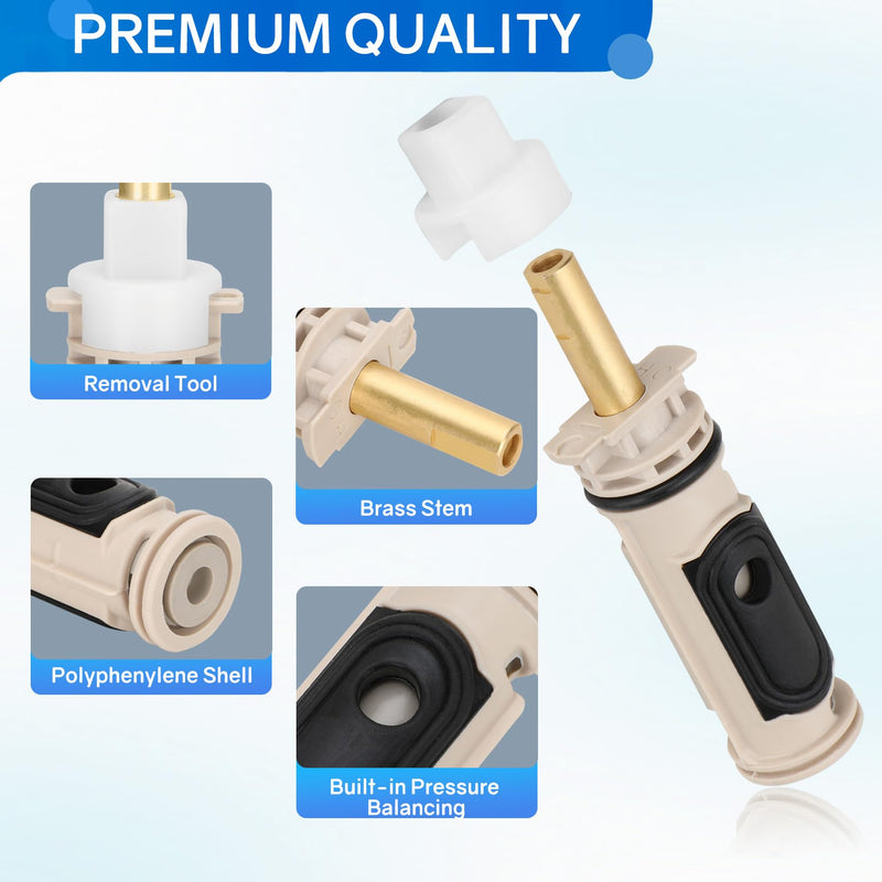 1222 Replacement Cartridge Kit for Moen One-Handle Posi Temp Faucets,Replacement Compatible with Moen Tub Shower，Durable Brass & Plastic(Silicone Oil Included,Retainer Clip,Installation Instructions) 1222 Cartridge-1 Pack