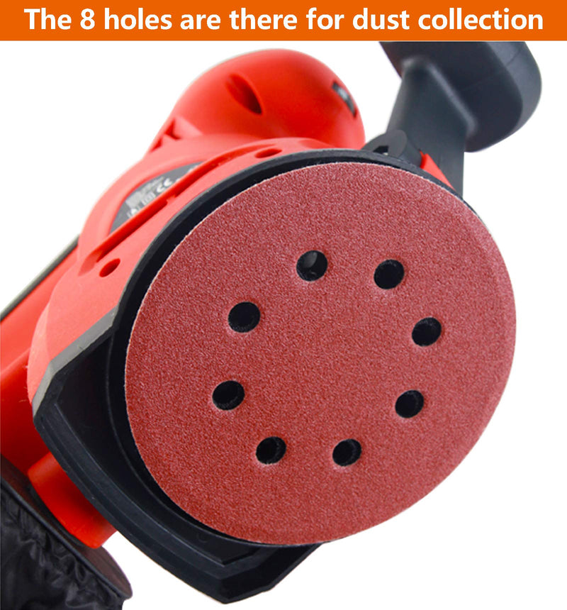 60Pcs Sanding Discs 5 Inch 8 Holes, 1000/800/600/400/320/240 Grit Sandpaper for Random Orbital Sander 240-1000