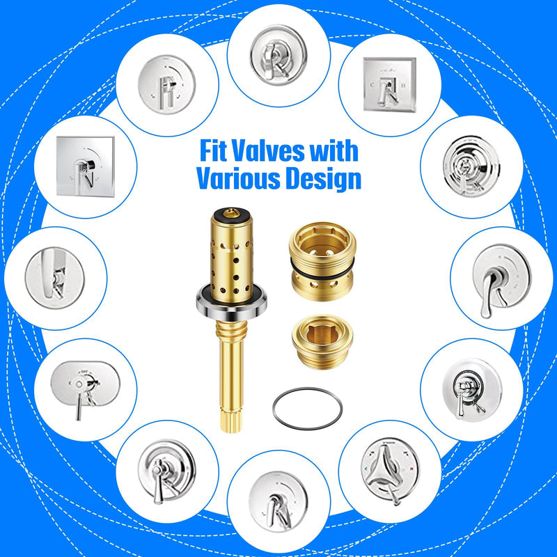 Enhon 1 Set Valve Rebuild Kit Replacement Compatible with Symmons Temptrol Valve, TA-10 Spindle Assembly, TA-4 Hot and Cold Seats, T-11 Washer, Fix Tub/Shower Valve Leak, Solid Brass