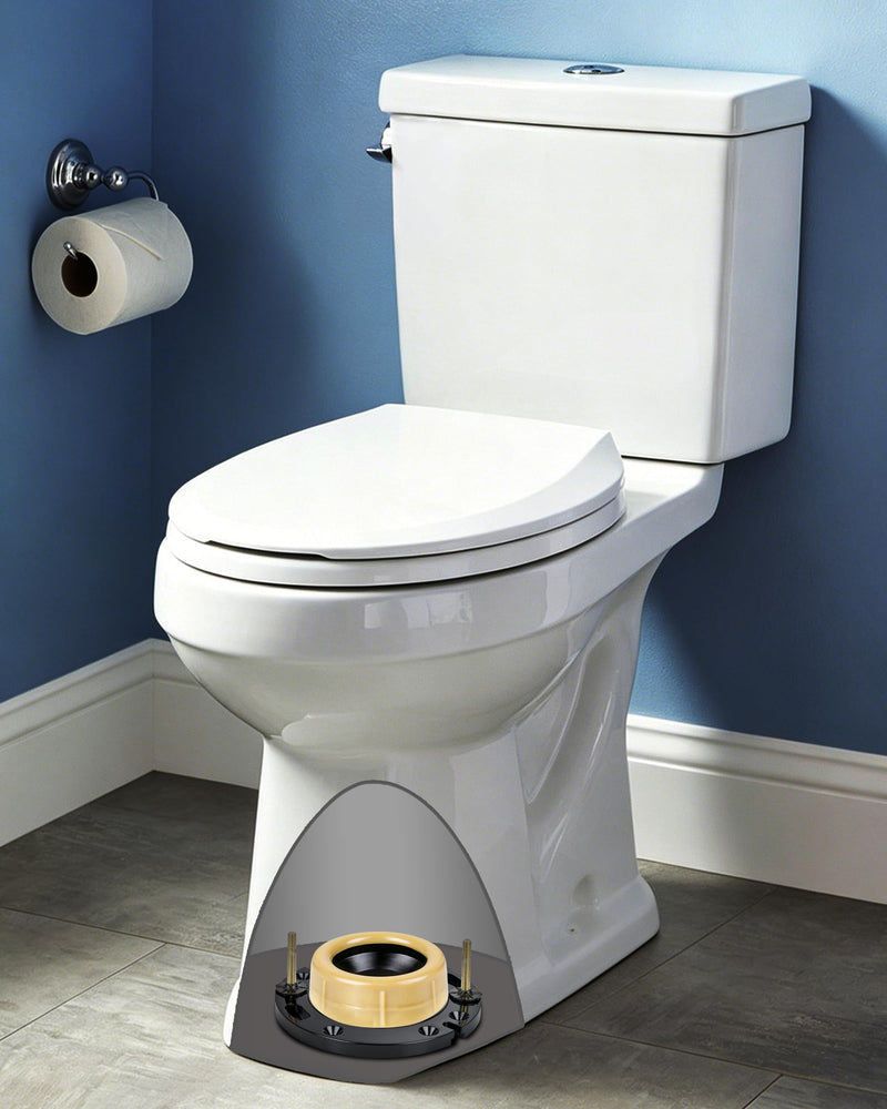 Jamini Toilet Flange Kit with 1.57in Wax Ring – Fix Leaks and Provide Strong Support, Replace Damaged Flanges, Compatible with 3" & 4" Drain Pipes, Perfect for Floor-Level or Below-Floor Drains Yellow ExtraThick