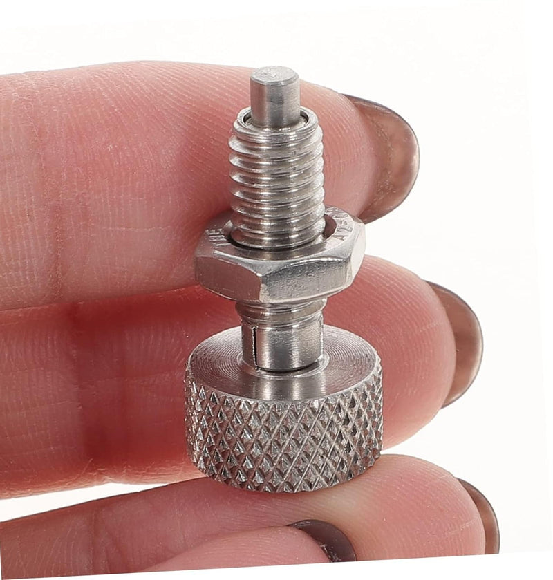 4Pcs Hand Retractable Spring Plunger, Stainless Steel Quick Release Pin M6 Lock Out with Knurled Handle for Rolling Toolbox Packout Tool Box Accessories 4