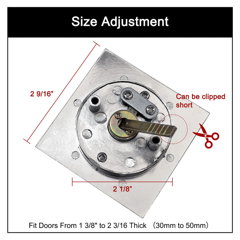 Pocket Door Lock with Key,Privacy Door Hardware Suitable for Bathroom Bedroom etc Recessed 2 Sided, 2 3/8" Backset, Invisible Hardware for 1 3/8” to 2 3/16” Thickness Door (Sliver) Sliver