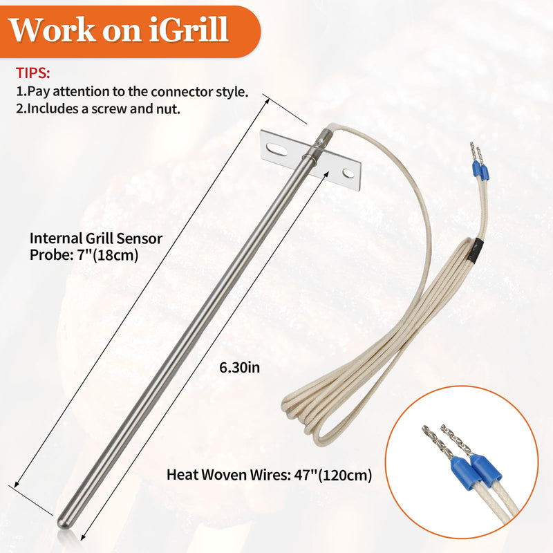 RTD Temperature Probe Sensor Grill Replacement Parts for Traeger Digital Thermostat, Digital Thermostat RTD Temperature Sensor Probe (RTD Temperature Probe Sensor Grill) RTD Temperature Probe Sensor Grill