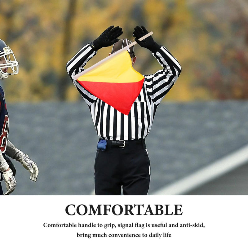 GANAZONO Traffic Safety Flags 2pcs Polyester Cloth Match Flags Hand Signal Flag Handheld Referee Flags Football Soccer Flag Sports Flags for Sports 50x35cm
