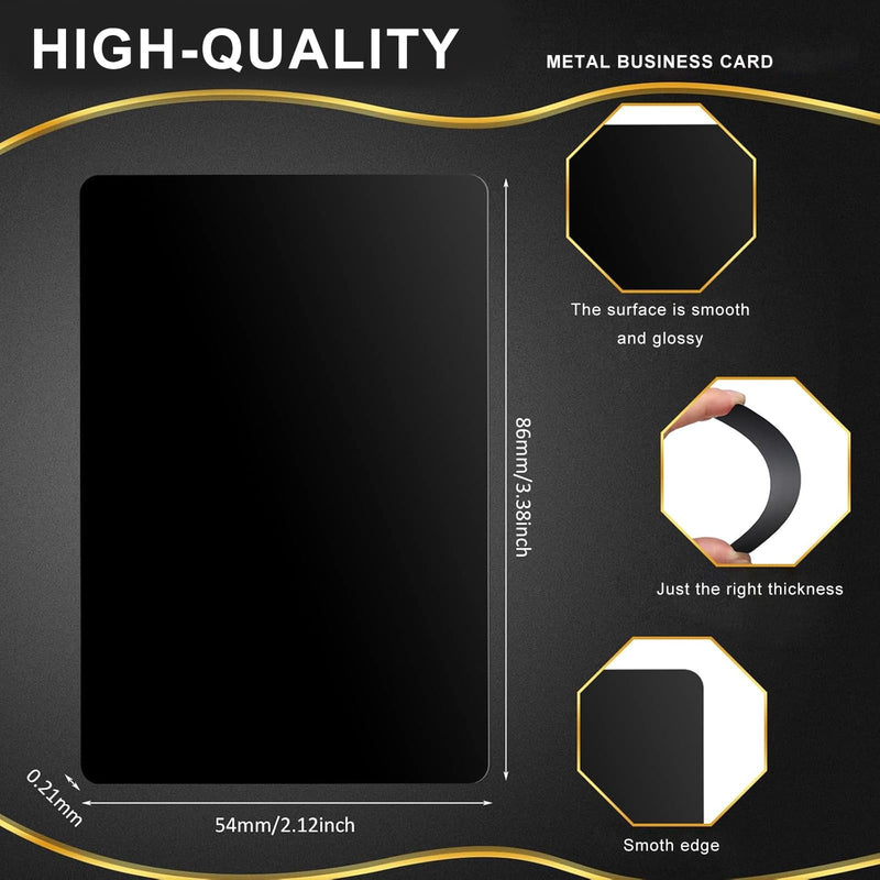 AENBUSLM Laser Engraving Blanks, 200pcs Black Aluminum Alloy Sheets for CNC Engraving, Laser Crafting, Multipurpose Metal Business Cards. DIY Gift Cards, 85 x 55x 0.2mm Thickness (Black-200pcs) Black-200pcs