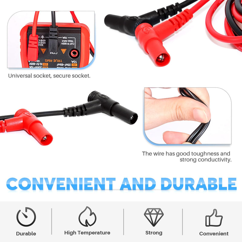 1000V 20A multimeter Leads & 2PC 1000V 10A Crocodile Clips Multimeter Test Leads 1