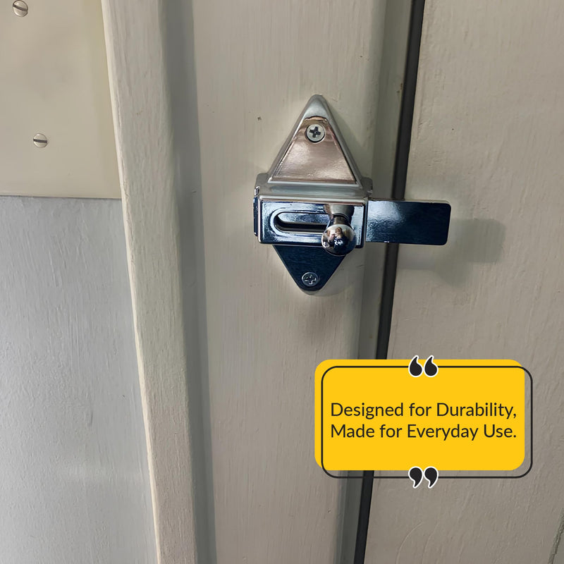 Brixwell 91-79a Slide Latch and Keeper Set With Chrome Plated Finish, Zinc Material, Surface-Mounted, 2-3/4" Latch Hole Centers, Fits 1-1/4" Square Edge Pilaster, Includes Fasteners