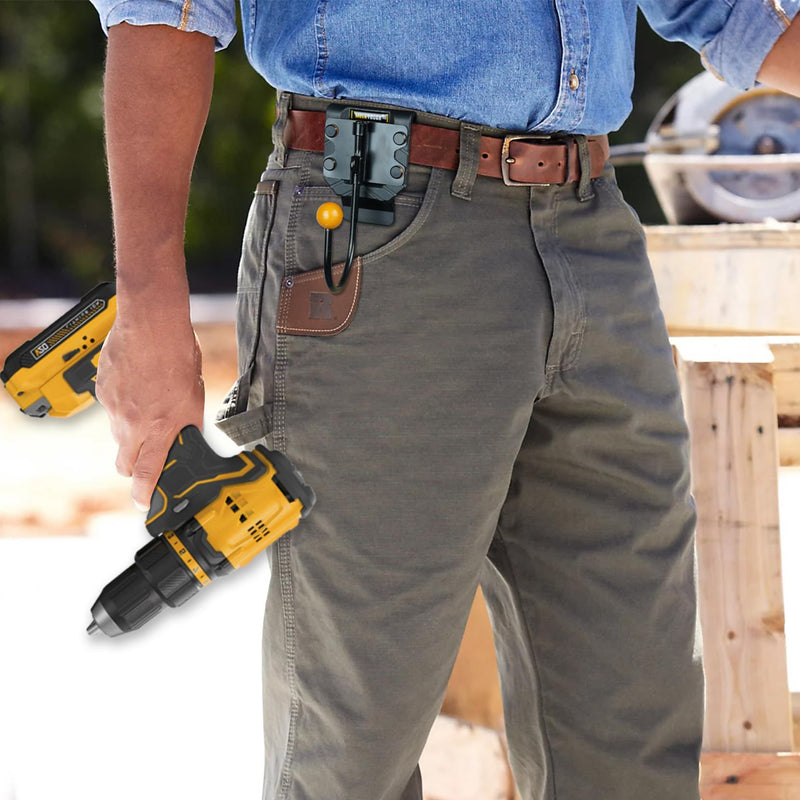 MELOTOUGH Tool Belt Hook,Tool Holster,Drill Belt Holder,Cordless Drill Holster Single (Black)