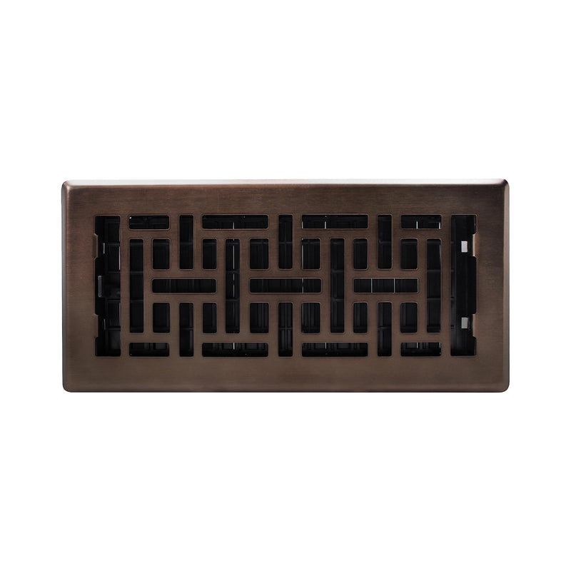 Decor Grates AJH410-RB Oriental Floor Register, 4x10 Inches, Rubbed Bronze Finish
