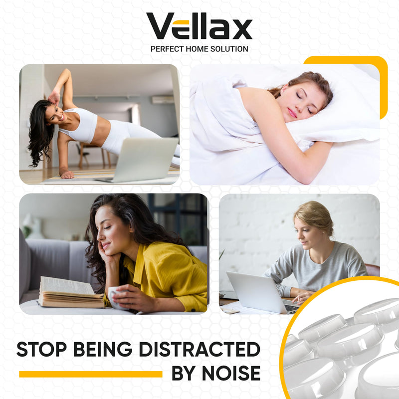Vellax Cabinet Door Bumpers 128 Pcs - 1/2” Diameter Clear Self Adhesive Pads, Cabinet Stoppers, Rubber Bumpers for Drawers, Cupboards, Cutting Boards, Glass Tops, Picture Frames, Kitchen Furniture 128 pcs - 0.5" x 0.14"