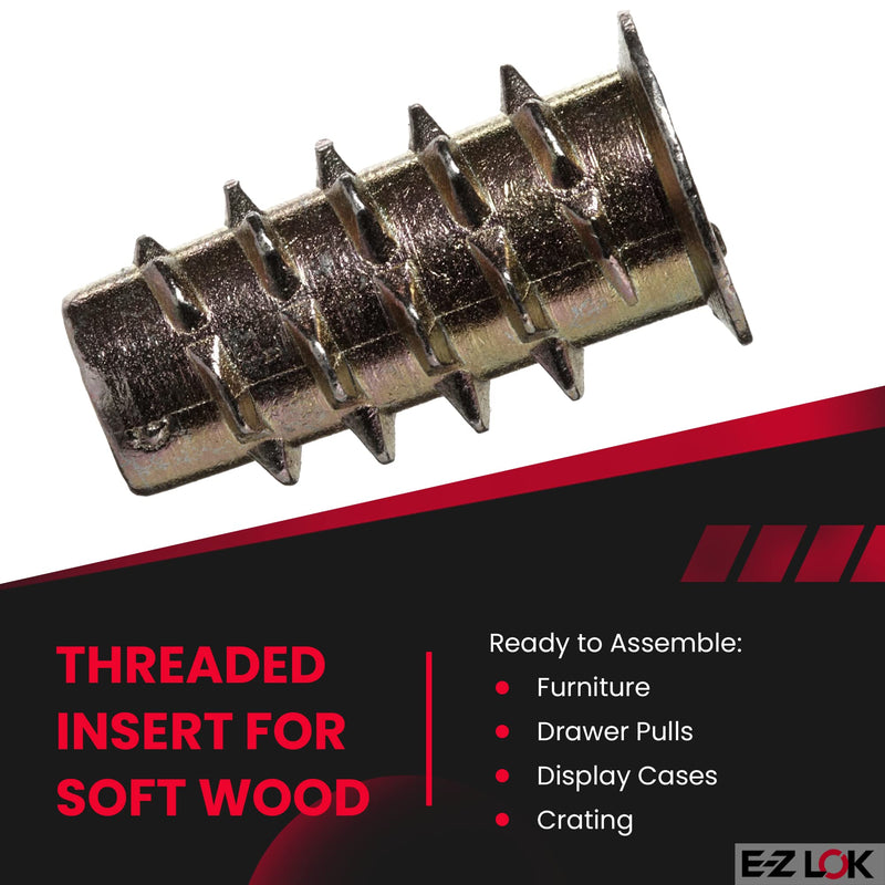 E-Z LOK - 901024-20 E-Z Lok Threaded Insert, Zinc, Hex-Flanged, #10-24 Internal Threads, 0.787" Length (Pack of 50) 0.787" L 10-24 Internal Threads Hex"