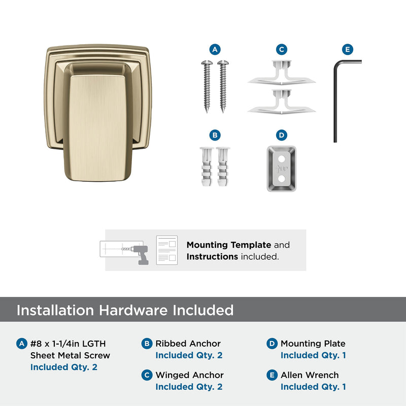 Amerock BH36030BBZ | Golden Champagne Single Robe Hook | 2-5/16 inch (59 mm) Length Towel Holder | Revitalize | Towel Hook for Bathroom | Bathroom Hardware | Bath Accessories