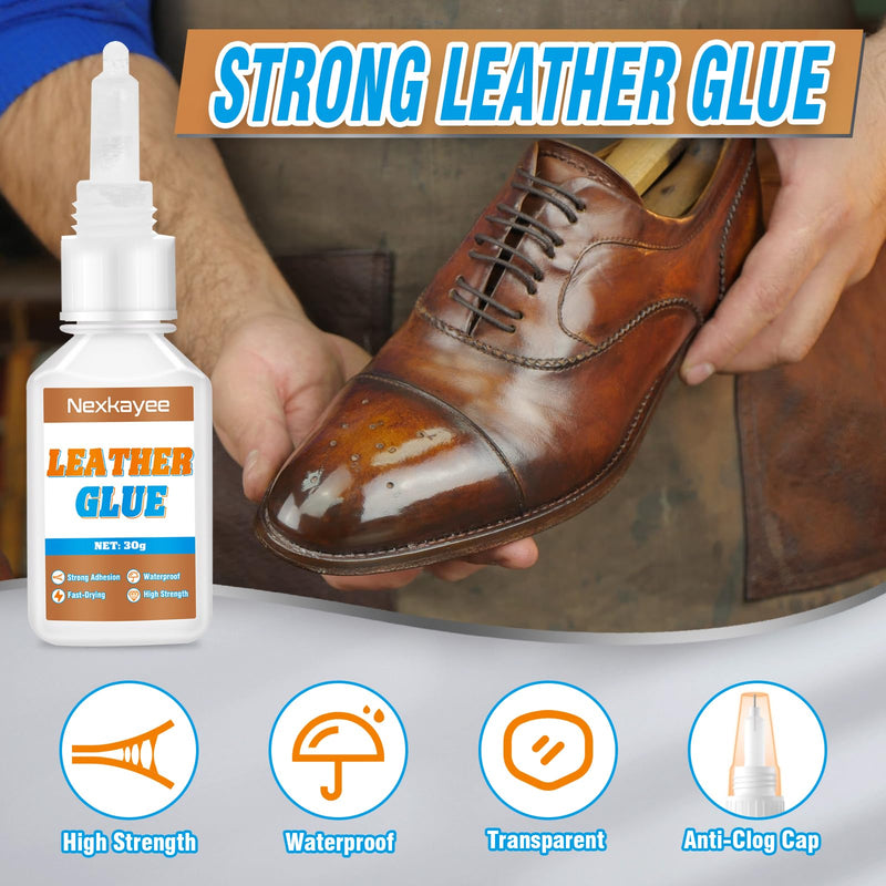 Leather Glue, Fast-Drying Adhesive, Clear Superglue for Repairing Furniture Upholstery, Sofas, Shoes, Bags and Other Crafts, 30g (Pack of 1) 30 Grams * 1 Pack leather glue