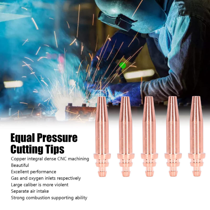 5PCS G02-1 Acetylene Cutting Torch Tips Equal Pressure Isobaric Cutting Tips Copper Cutting Nozzles Torch Consumables
