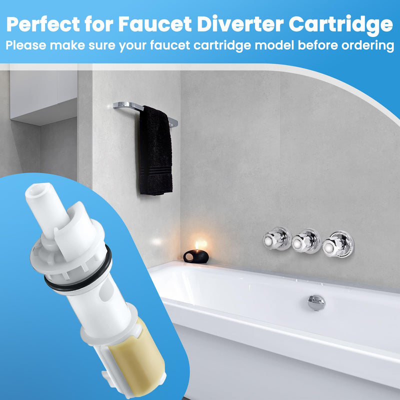 Enhon Shower Diverter Assembly, Compatible with Delta Faucet RP17730 Diverter Cartridge Replacement, for Use for 3 Handle Tub and Shower Faucets, Bathtub Diverter Repair Kit, with an Oval End